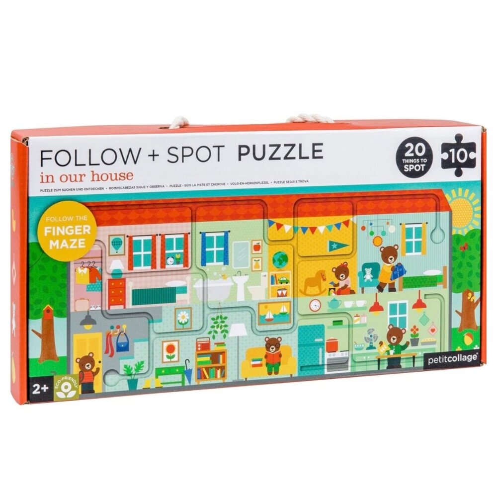 Petit Collage In Our House - Follow + Spot Puzzle NEW IN BOX